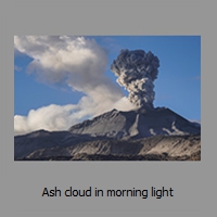 Ash cloud in morning light
